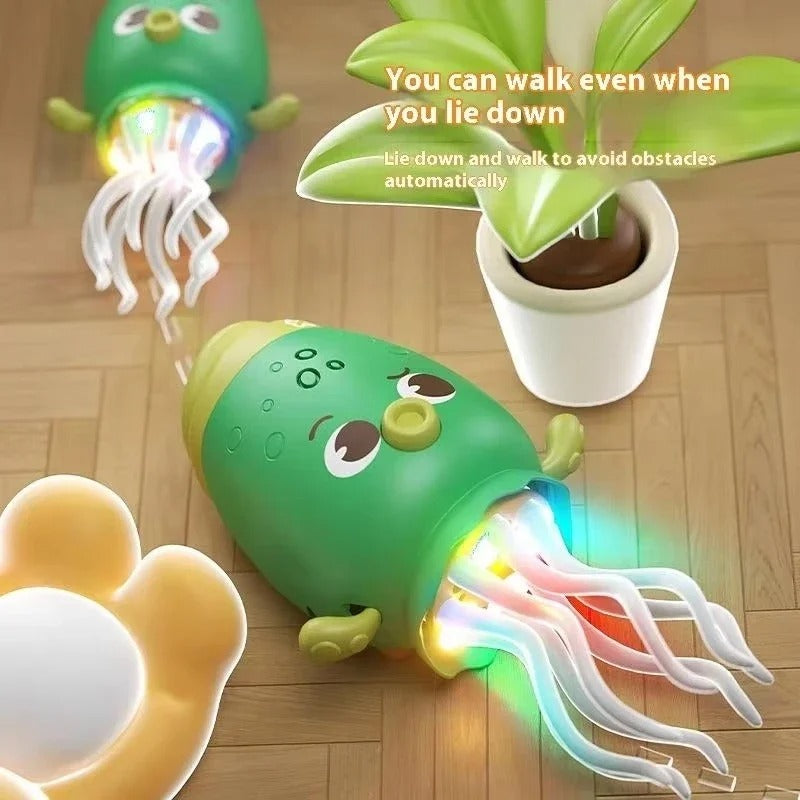 Funny Singing Dancing Toy Octopus Shape Light-up Animal Figure Interactive With Obstacle Avoidance For Floor Play Desktop Decor