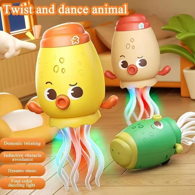 Funny Singing Dancing Toy Octopus Shape Light-up Animal Figure Interactive With Obstacle Avoidance For Floor Play Desktop Decor
